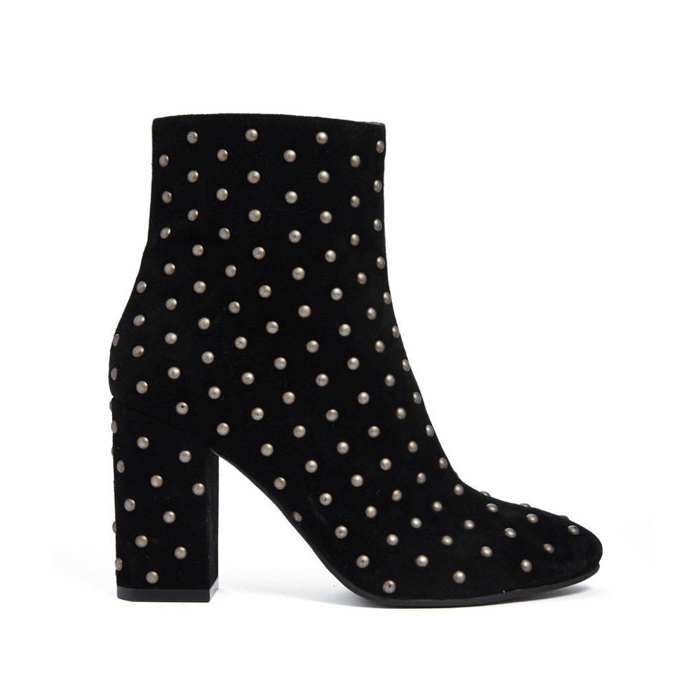 New Lucky Brand Black Wesson Studded Ankle Bootie